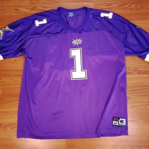 Vintage Birmingham Bolts XFL Champion Football Jersey Men’s  48(XL) Purple